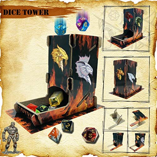 Toyful 6 Sets Dnd Dice Polyhedral Dungeons And Dragons Dnd Rpg Mtg Table Game Dice Bulk With Free Six Drawstring Bags And D&D Dice Tower Black #TOP3