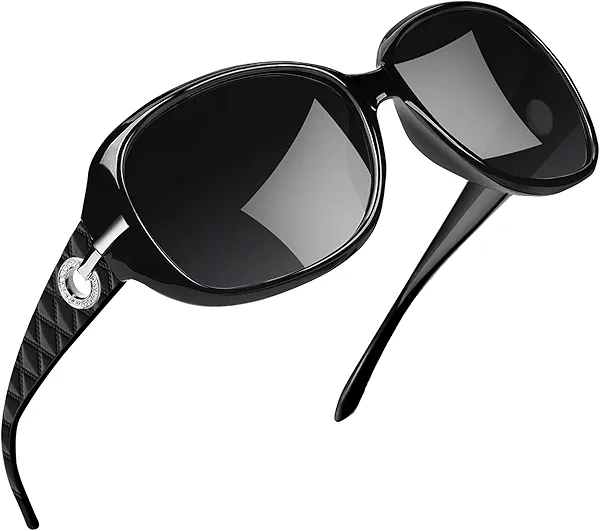 Joopin Big Womens Sunglasses Polarized Trendy Sun Glasses Large Rectangle UV Protection Rhinestone Sunnies