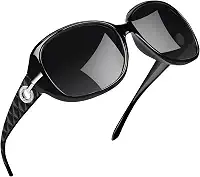 Óculos de Sol Feminino, Joopin Óculos de Sol Polarizado Proteção UV, Óculos Escuros para Mulheres, Óculos Escuros Borboleta. Óculos de Sol Brilhantes de Rhinestone(Pacote Preto Simple, Preto)