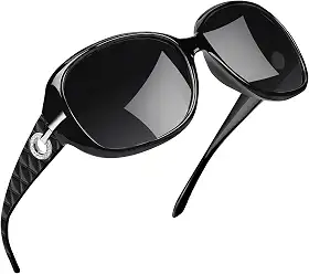 Óculos de Sol Feminino, Joopin Óculos de Sol Polarizado Proteção UV, Óculos Escuros para Mulheres, Óculos Escuros Borboleta. Óculos de Sol Brilhantes de Rhinestone(Pacote Preto Simple, Preto)