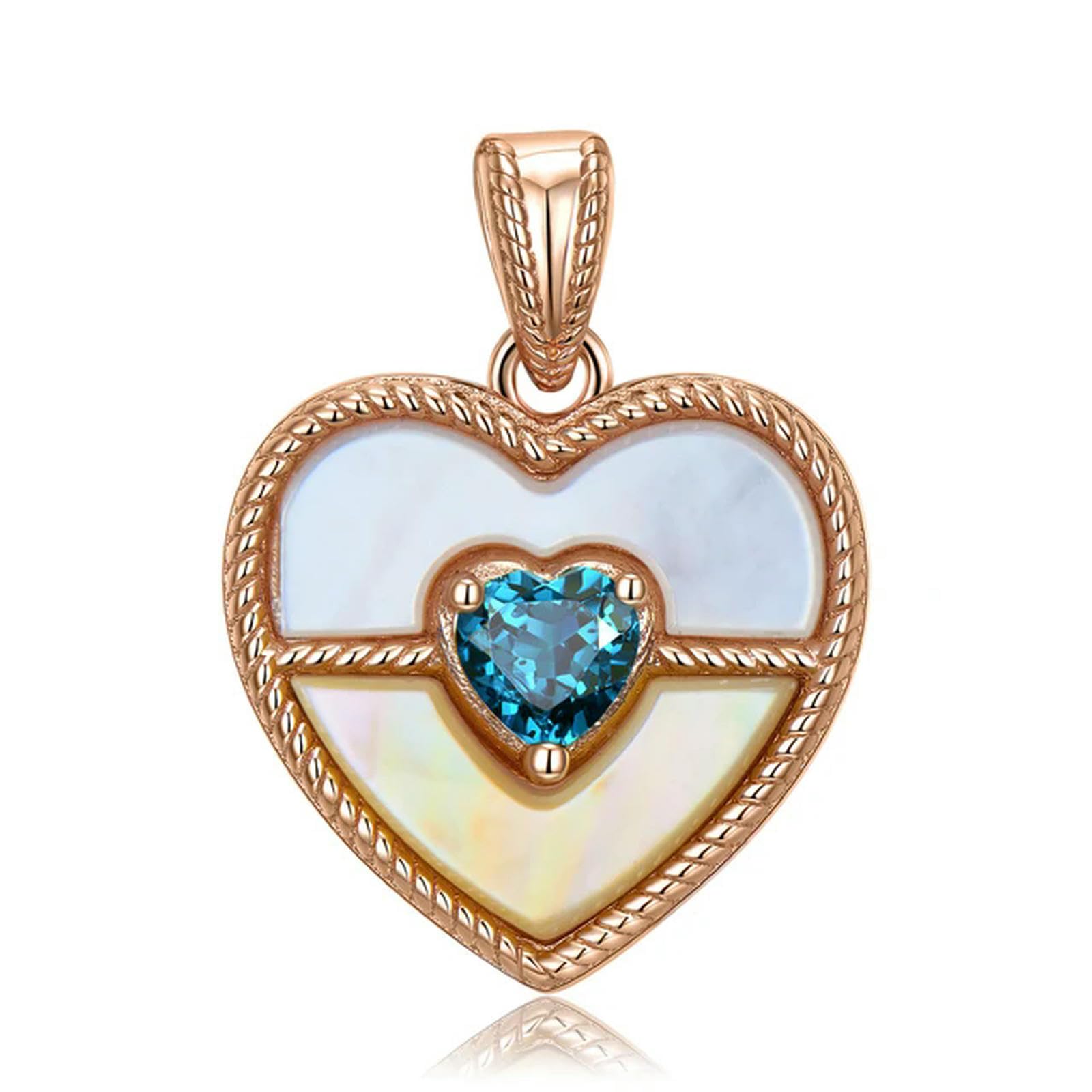 WEAV Collana Con Ciondolo Amore Eterno In Argento Sterling 925 Con Fiore In Oro Rosa A Forma Di Cuore, Gioielli Di Lusso, Collane, Catene, Accessori