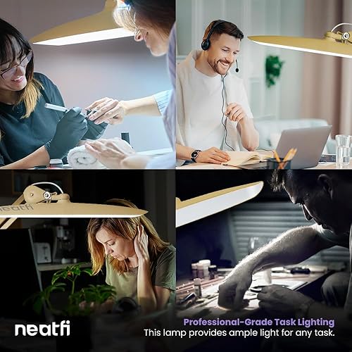 Miniatura 8 de Neatfi XL - Lámpara led de 2200 lúmenes con abrazadera, lámpara de trabajo superluminosa para escritorio de 24 W, 117 led SMD, 20 de ancho, 4