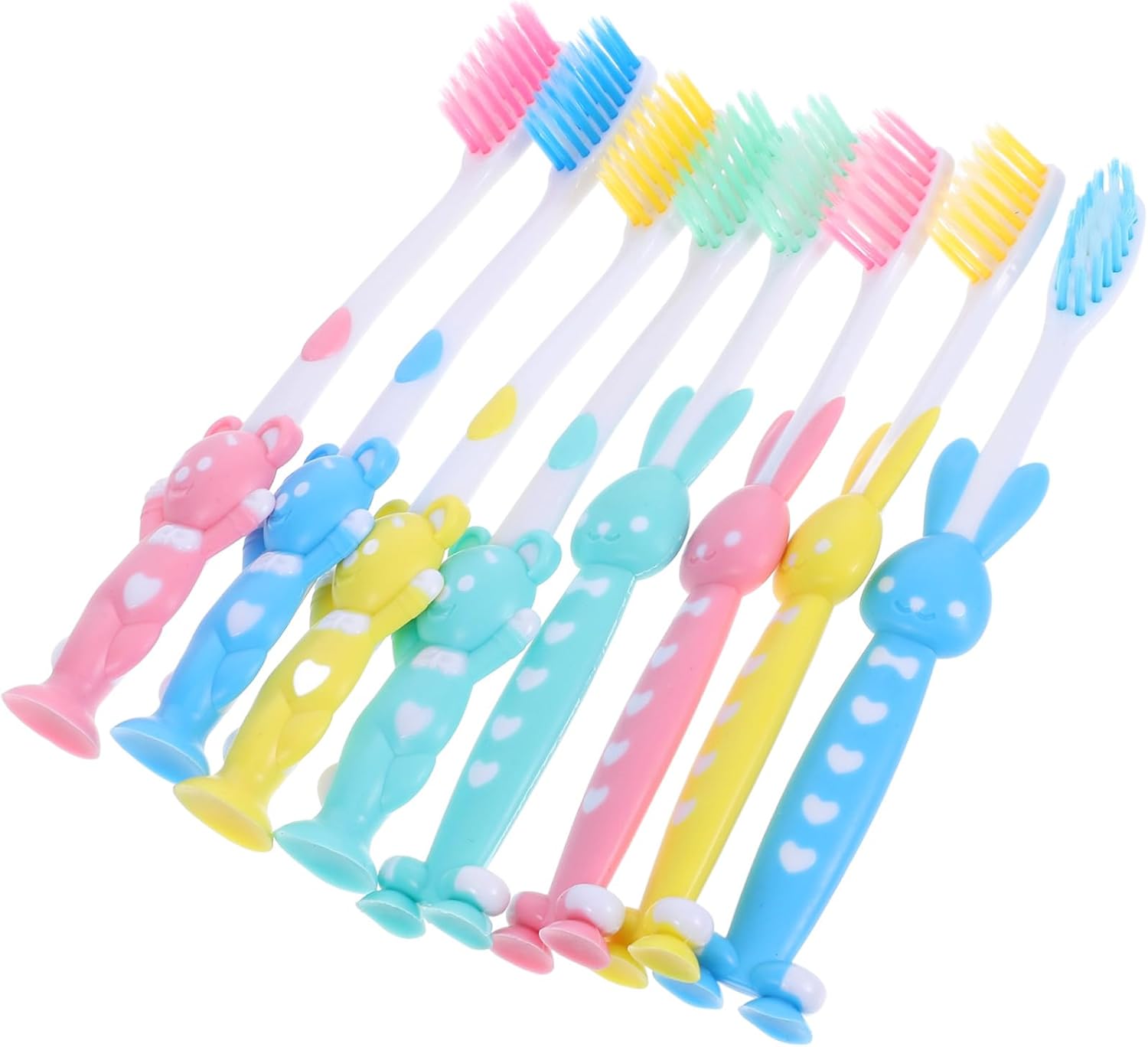 32pcs Toothbrush Bulk with Soft Bristles and Suction Cup Stand Cute Cartoon Toothbrushes for Gentle Cleaning and Easy Storage Household Oral Care