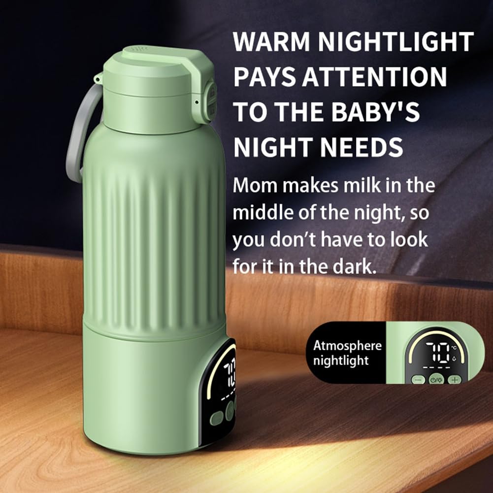 Chauffe-Biberon Électrique Portable de Voyage, en Acier Inoxydable 316, avec Fonction de Lumière Nocturne et Chauffage