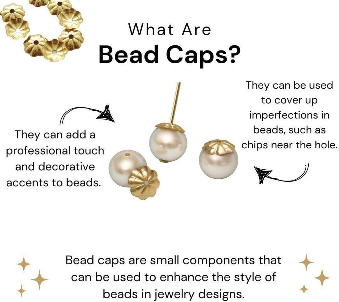 50pcs Adabele Real 1/20 14K Gold Filled 6mm Flower Bead Cap End Caps (Hole ID 1mm) Non Tarnish for DIY Craft Jewelry Making JK4-A6