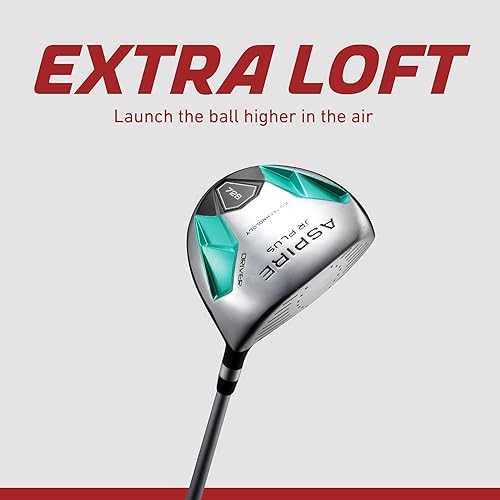 Miniatura 4 de Aspire Junior Plus - Juego completo de palos de golf para niños, niños de 5 años, para niños y niñas, mano derecha, bolsa de golf para niñas reales,