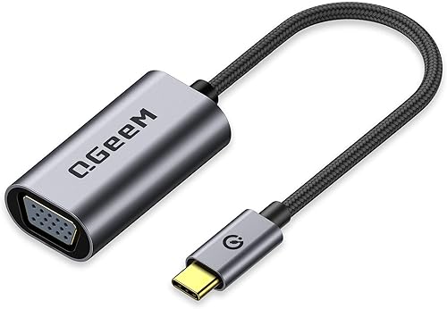 QGeeM Cable adaptador USB C a VGA, adaptador VGA a USB tipo C compatible con Thunderbolt 3 compatible con MacBook Pro 201920182017 MacBook AiriPad