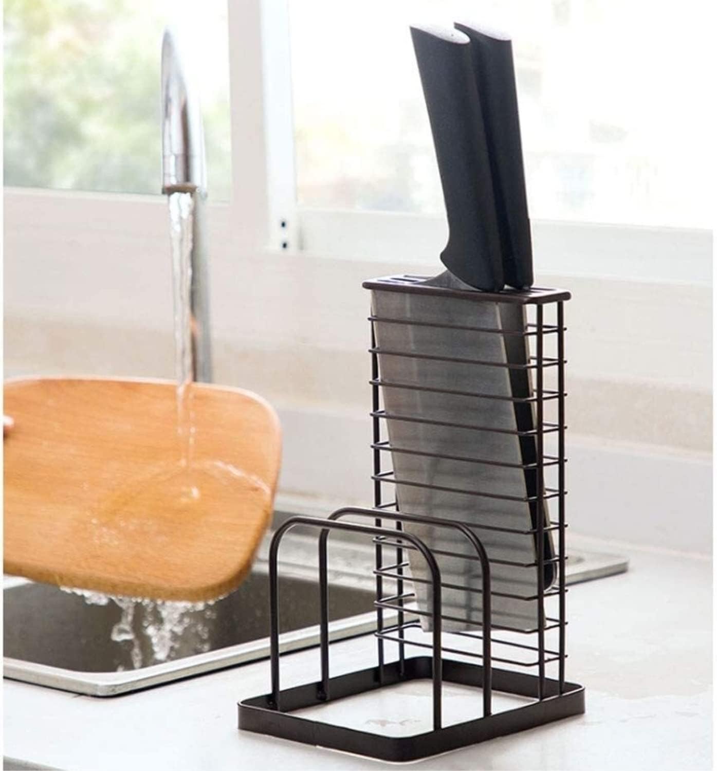 Knife Block Storage Stand Kitchen,Only Selling Cutter Holder,Hollow Out Wrought Iron Creative Rack Utensil
