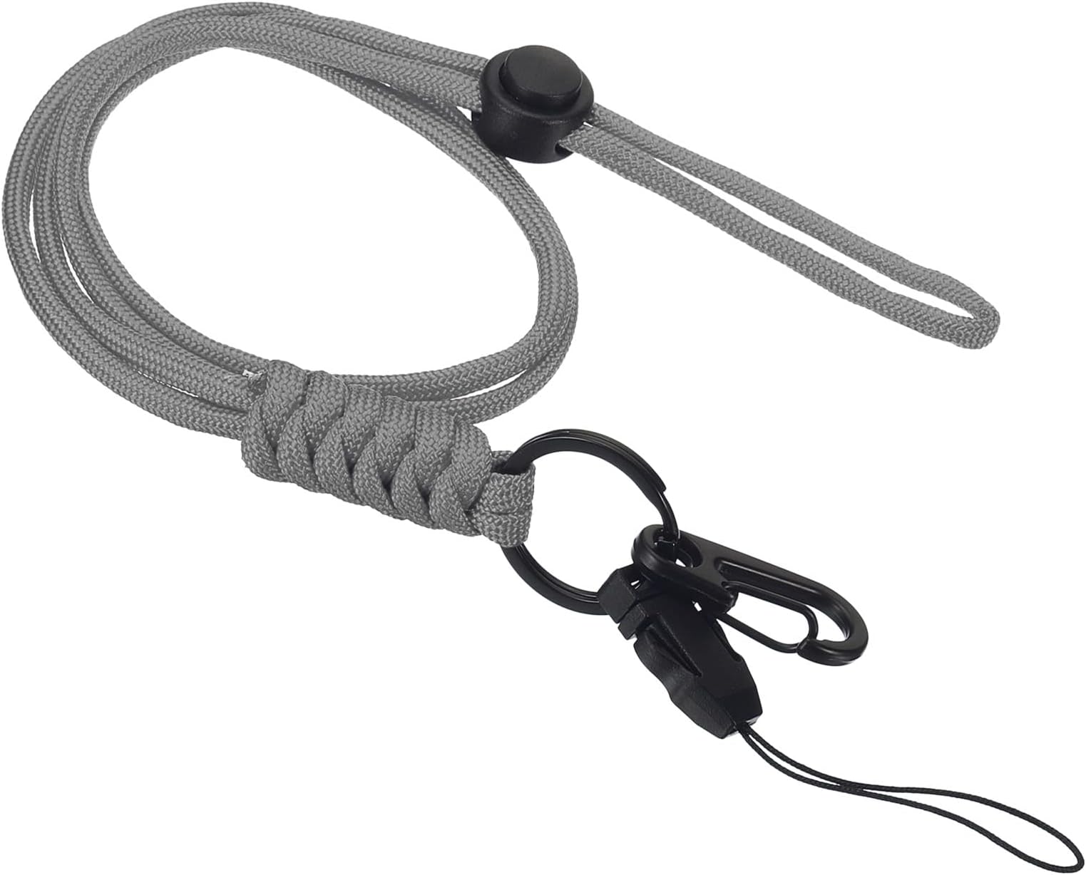 Neck Lanyard with Hook, Badge Lanyards Adjustable Long Strap ID Card Holder Keychains for Badge Holders, Grey, A22112200ux0433, 45cm