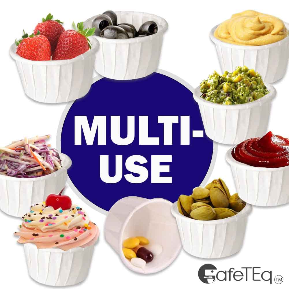 CafeTEq Paper Sauce Pots Portion Pot Ramekin Soufflé Dips Containers Disposable Round Deli 2oz (Pack of 500) (2oz) - Image 2