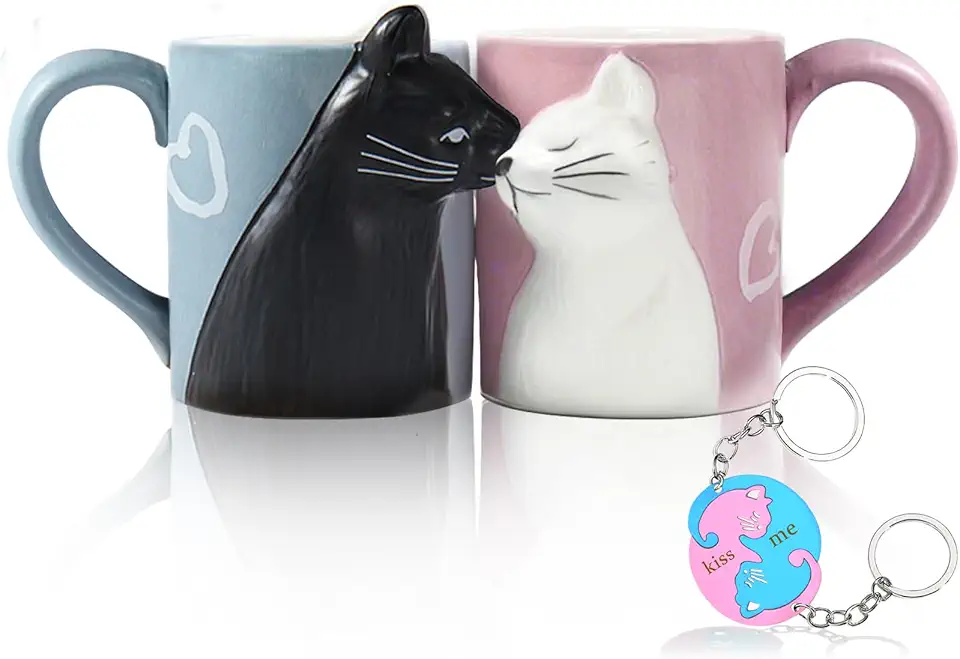 Handgjord keramisk kopp set för par.