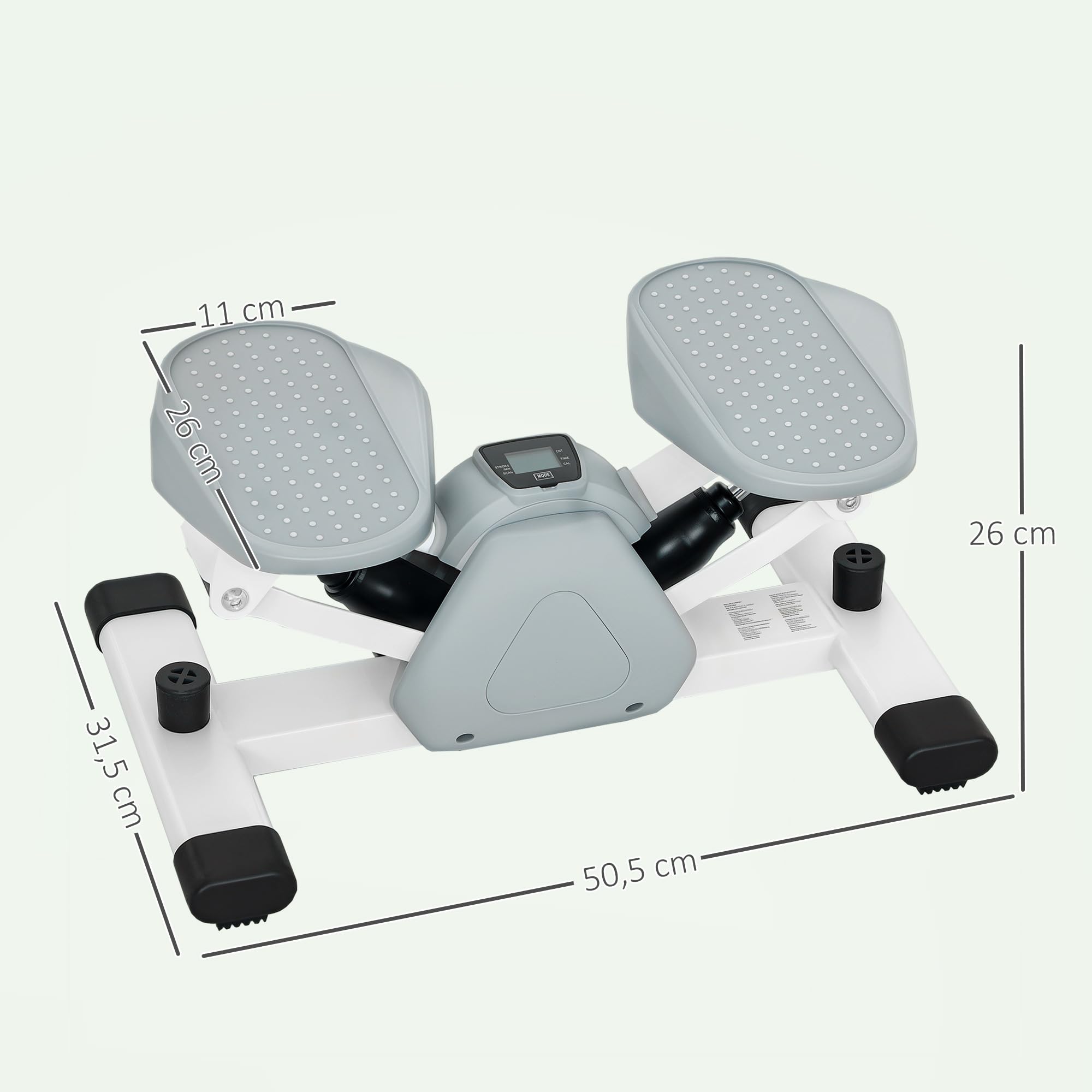 SPORTNOW Mini-steper do domu, steper, hometrainer LCD, szary