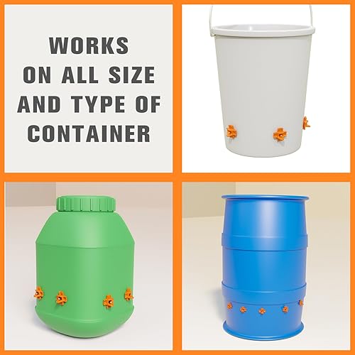 Miniatura 5 de Whimsii Boquillas para bebederos de pollo, paquete de 20 (naranja), montaje lateral horizontal, sistema automático de agua antifugas para aves de