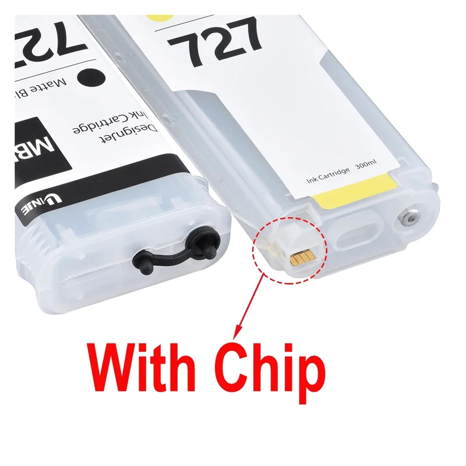 Cartucho De Tinta Recargable De 300ML 727XL Compatible con HP T920 T930 | 727, T1530 T2500 T2530 T1500, chip permanente, suministro de tinta