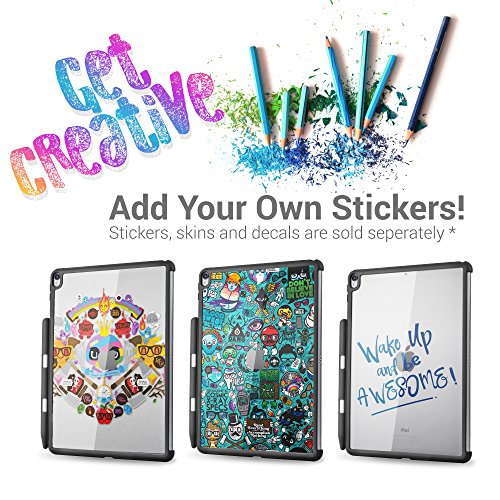 Tineeowl Ipad Pro/Air (10.5-Inch) Case With Pencil Holder [Improved] Thin And Slim, Compatible With Apple Smart Keyboard And Smart Cover (Clear / Black) #TOP5