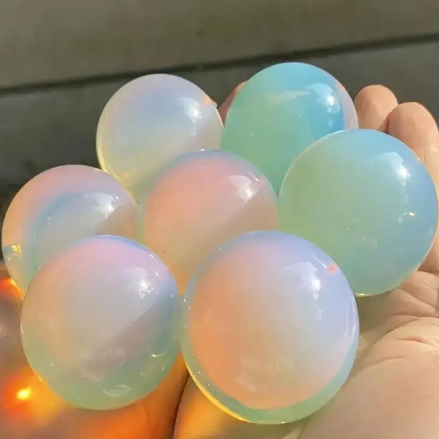 オパールクリスタル球体ボール レイキ ヒーリング クォーツ 宝石 彫刻 置物 風水 ホームデコレーション 瞑想 チャクラ グラウンデ