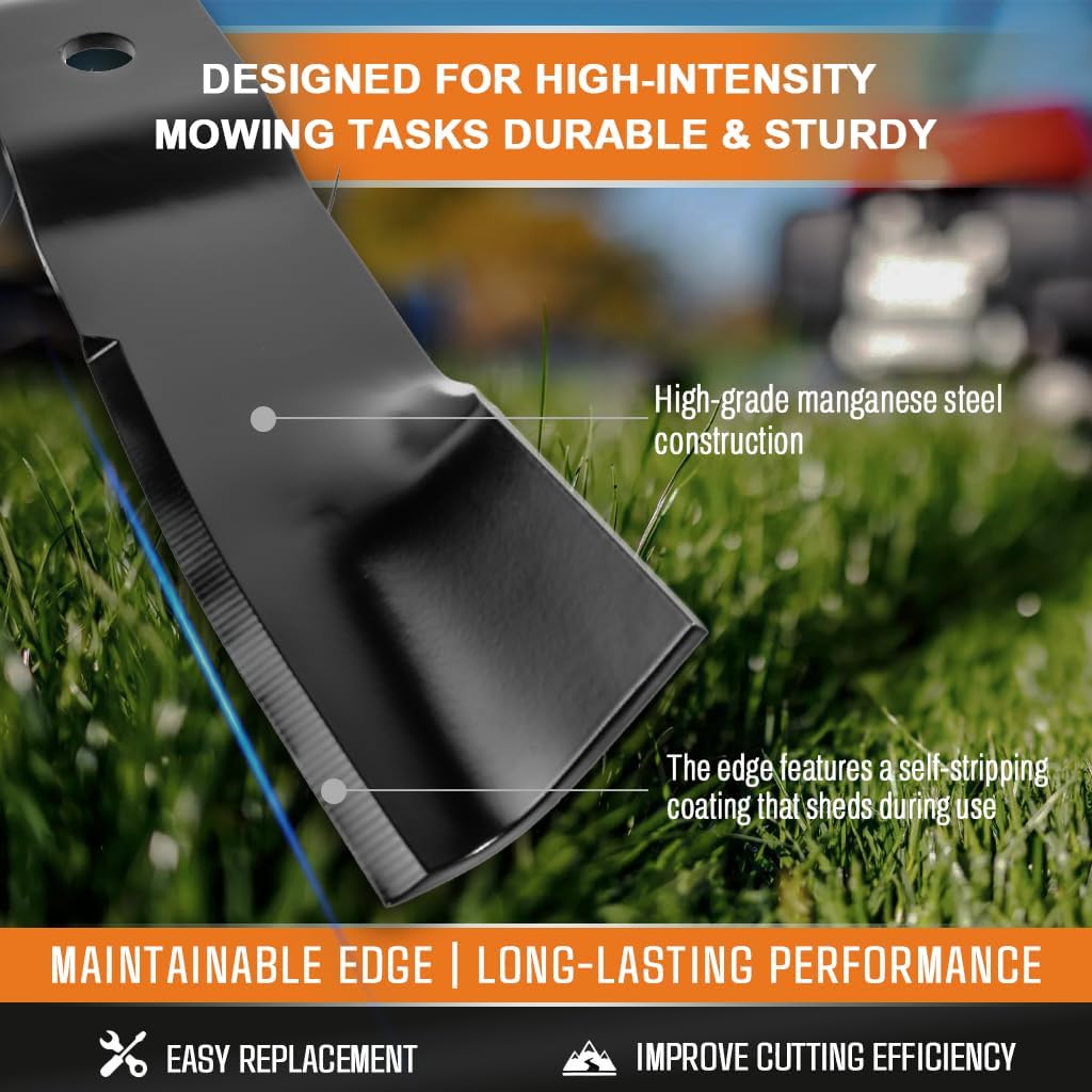 Mower Blades 16.5" Replacement for Ariens Gravely 09659000 Fits 48 Inch Deck Ikon 48 ZT X 48 ZT XL 48 High Lift Circle Center Hole 3PCS with Nuts