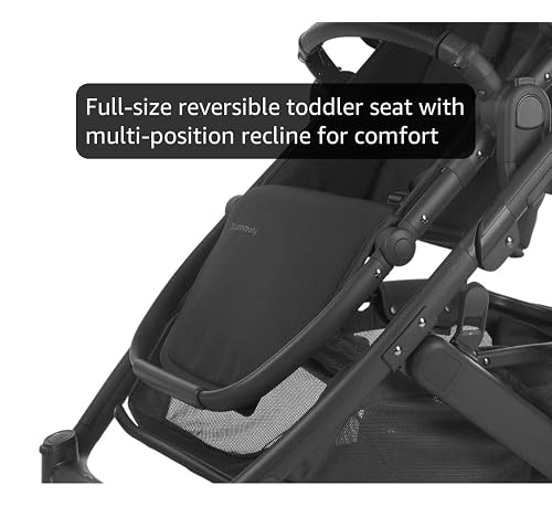 UPPAbaby Cruz V2 Stroller/Full-Featured Stroller with Travel System Capabilities/Toddler Seat, Bumper Bar, Bug Shield, Rain Shield Included/Jake (Charcoal/Carbon Frame/Black Leather) : Baby