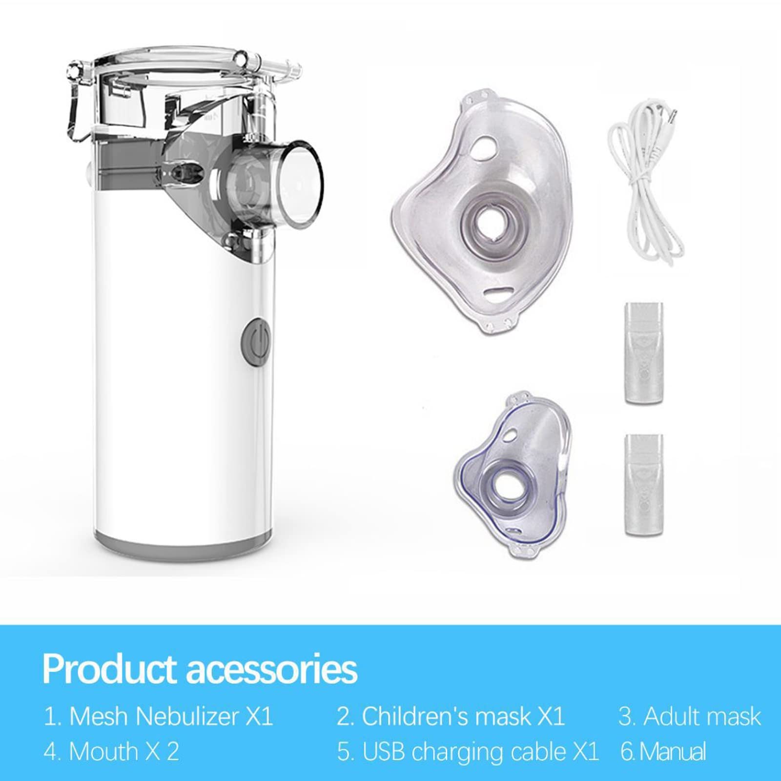 Atomizador de vapor para problemas respiratorios, mini pulverizador de mano recargable por USB con cabezal de pulverización reemplazable, ideal para el hogar, viajes y uso diario, gran atomización