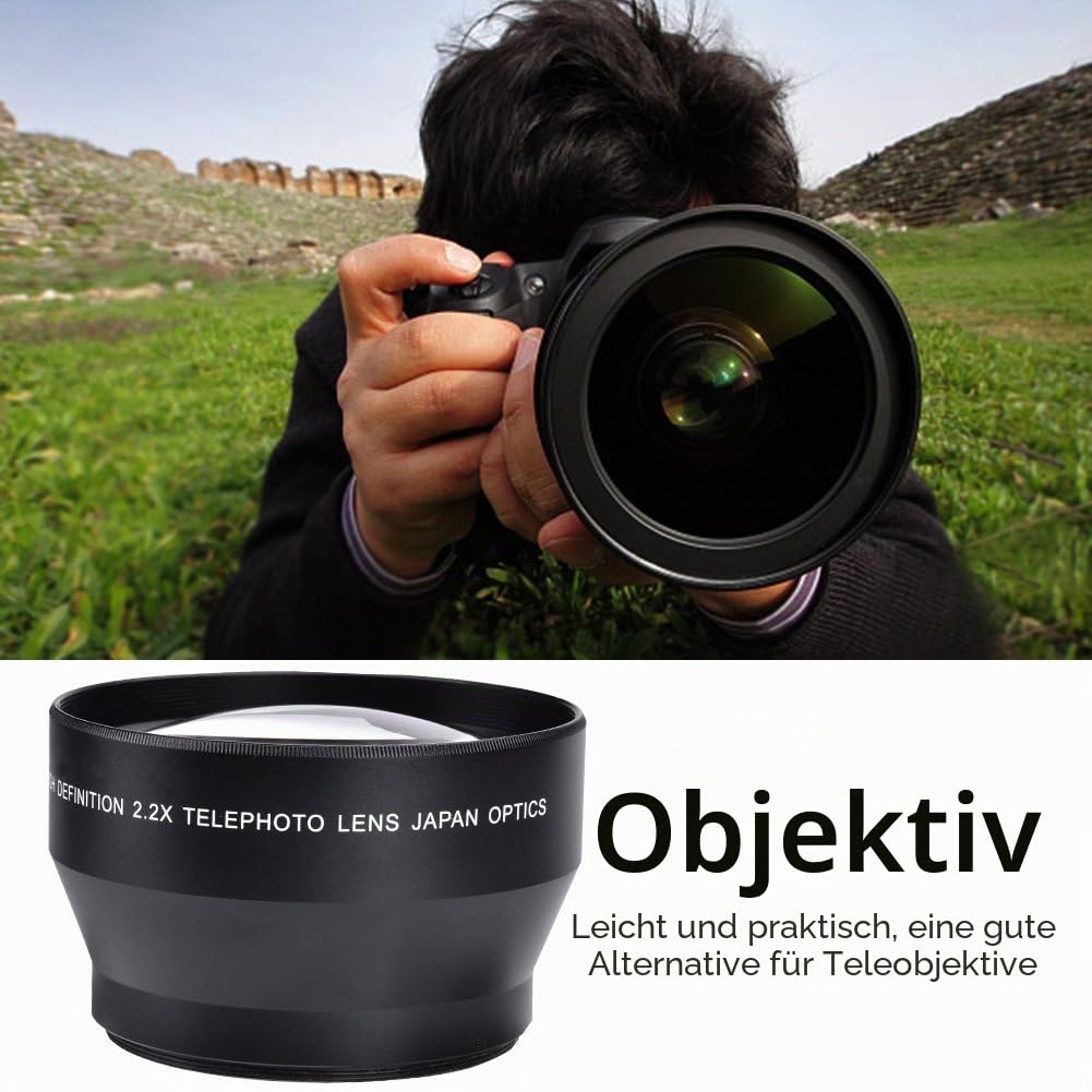 Universal 67mm 2.2X High Definition Telekonverter Teleobjektiv DSLR-Kameras Zubehör