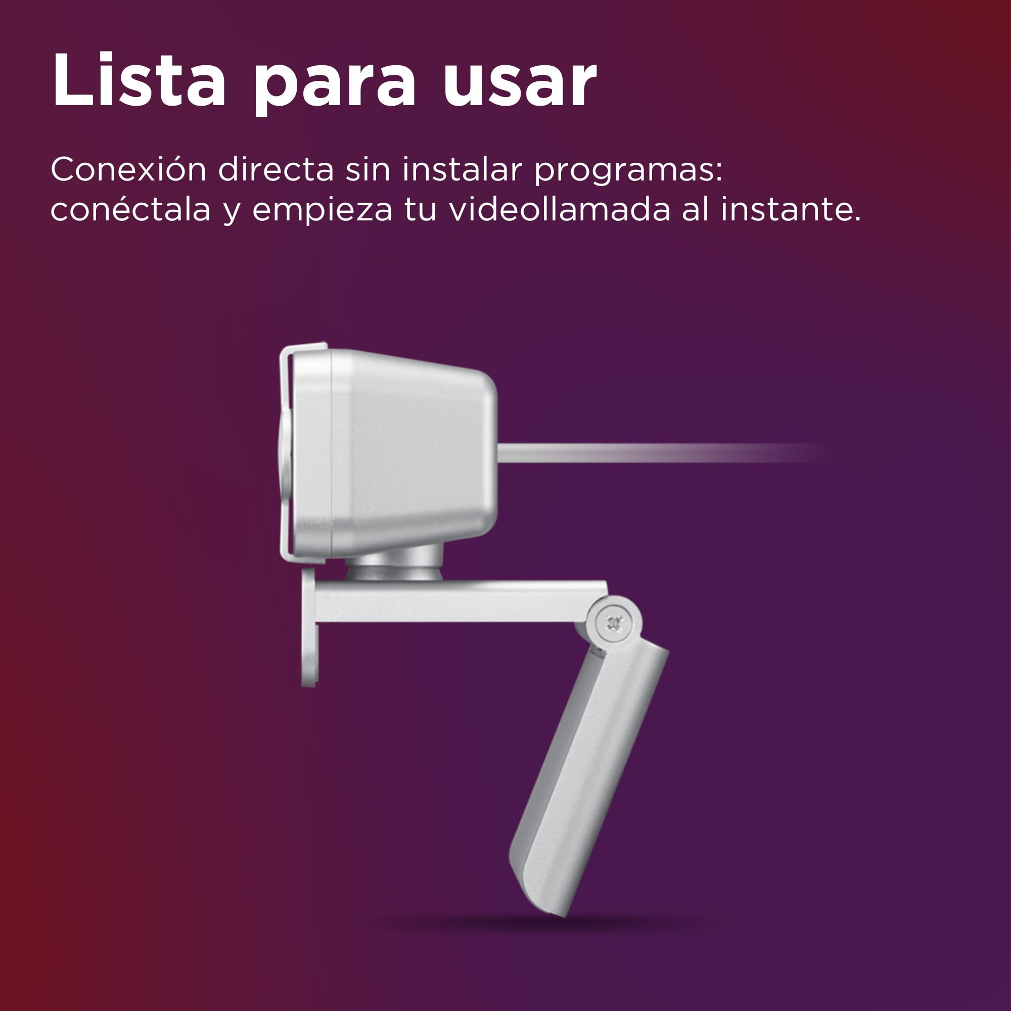 Lenovo 310 Cámara Web Full HD, Cámara para Ordenador con resolución nítida, micrófono estéreo Integrado, Tapa para privacidad y Enganche Universal – Blanco