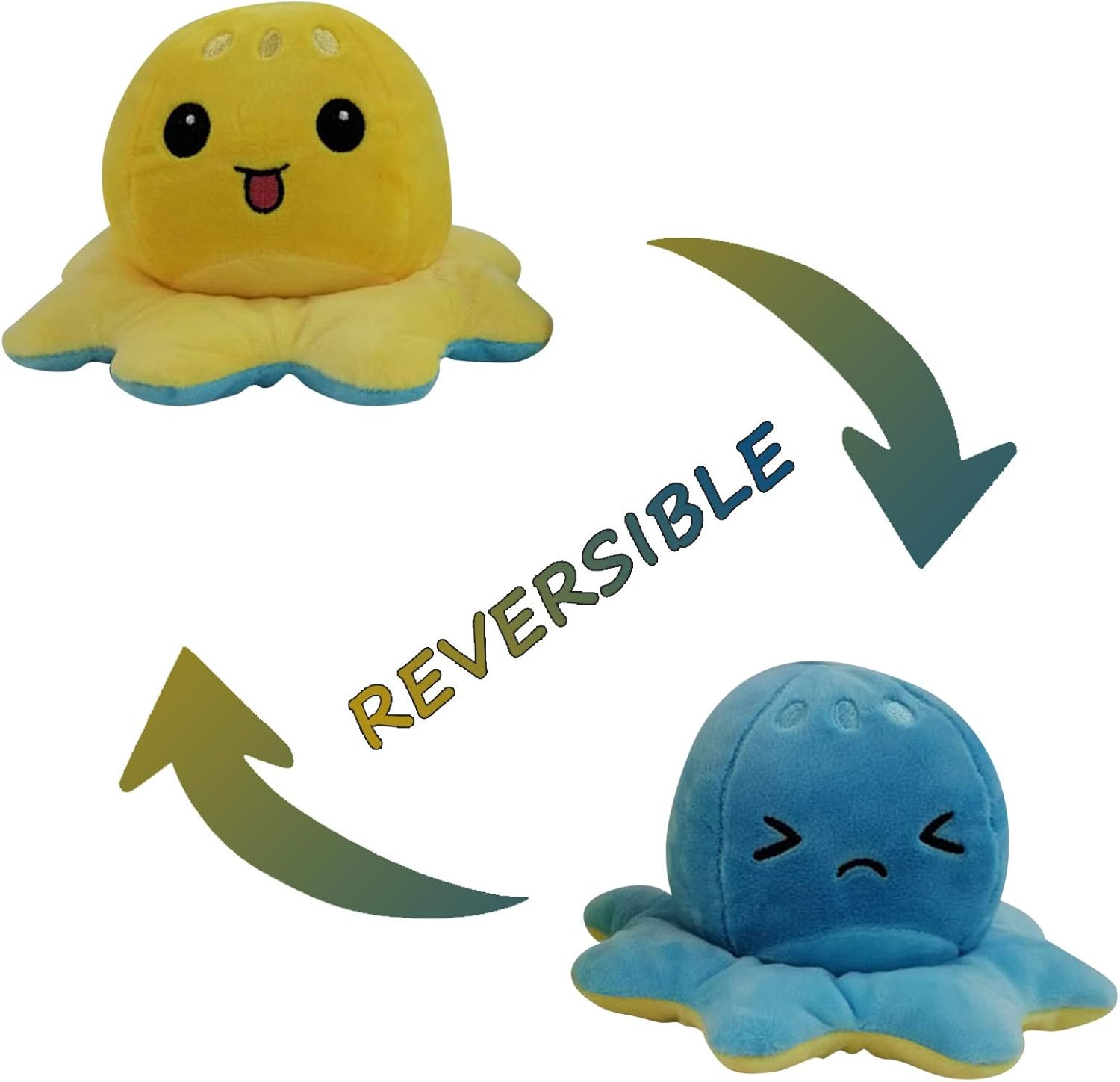 Peluche de pulpo reversible, juguete de peluche para niños ...