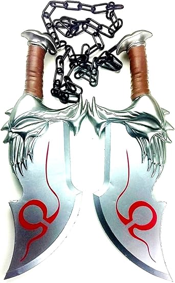 God of War Swords Kratos Blades of Chaos High Density Foam 1:1 Scale Props Silver