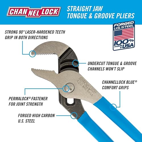 Miniatura 2 de CHANNELLOCK HD-1 Ultimate Juego de pinzas de 4 piezas Incluye lengüeta y ranura, corte diagonal, punta larga y alicates de articulación deslizante,