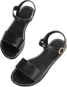 Amazon.com | Verdusa Women's One Band Ankle Strap Flat Sandals