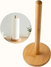 Suporte Porta Papel Toalha de Bambu Natural Premium Cozinha Vertical 29 cm