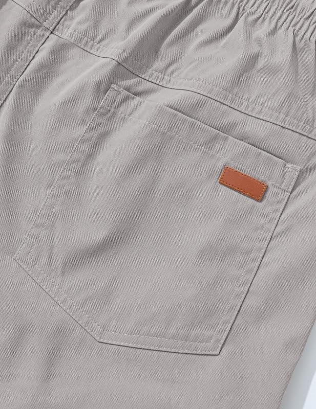 Mens Cargo Shorts Drawstring 9 inch Casual Elastic Waistband Summer with Pockets - Image 9