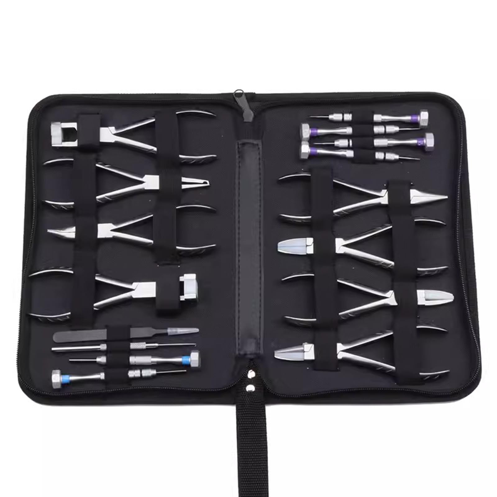 Kit di pinze per Occhiali ottici, Strumenti Portatili per Lo smontaggio di montature di Occhiali Senza Montatura, con 8 pinze e 6 cacciaviti, pinzette/Uncinetto, per la Riparazione