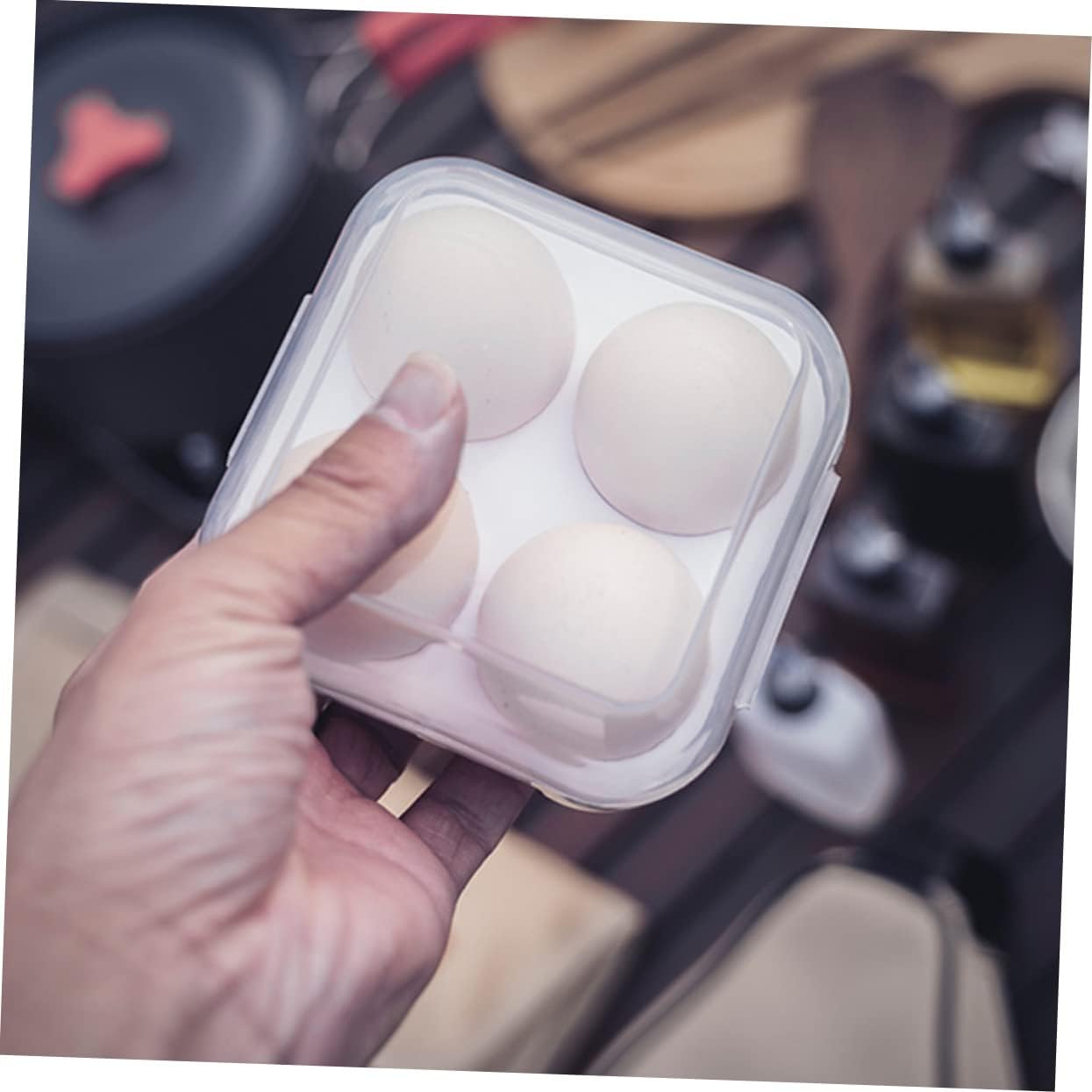10pcs Egg Container Camping Egg Canister for Fridge Stackable Box Food Storage Holder Plastic Storage Boxes
