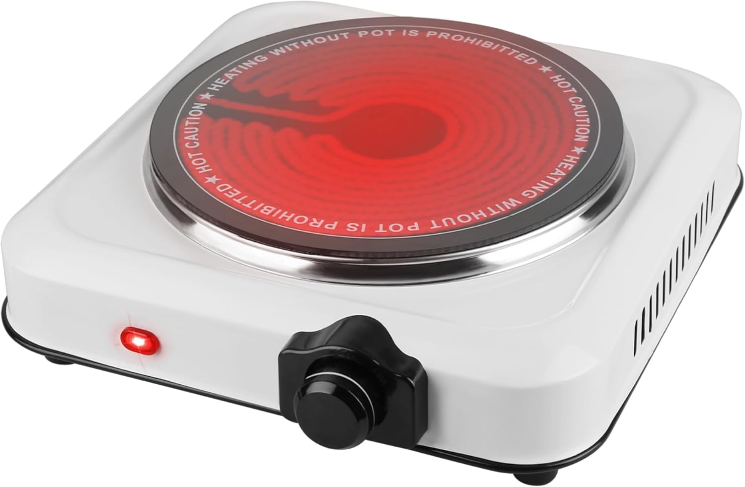 Estufa Eléctrica Portátil de 1 Puesto con Plato de Vidrio y Ajuste de Temperatura