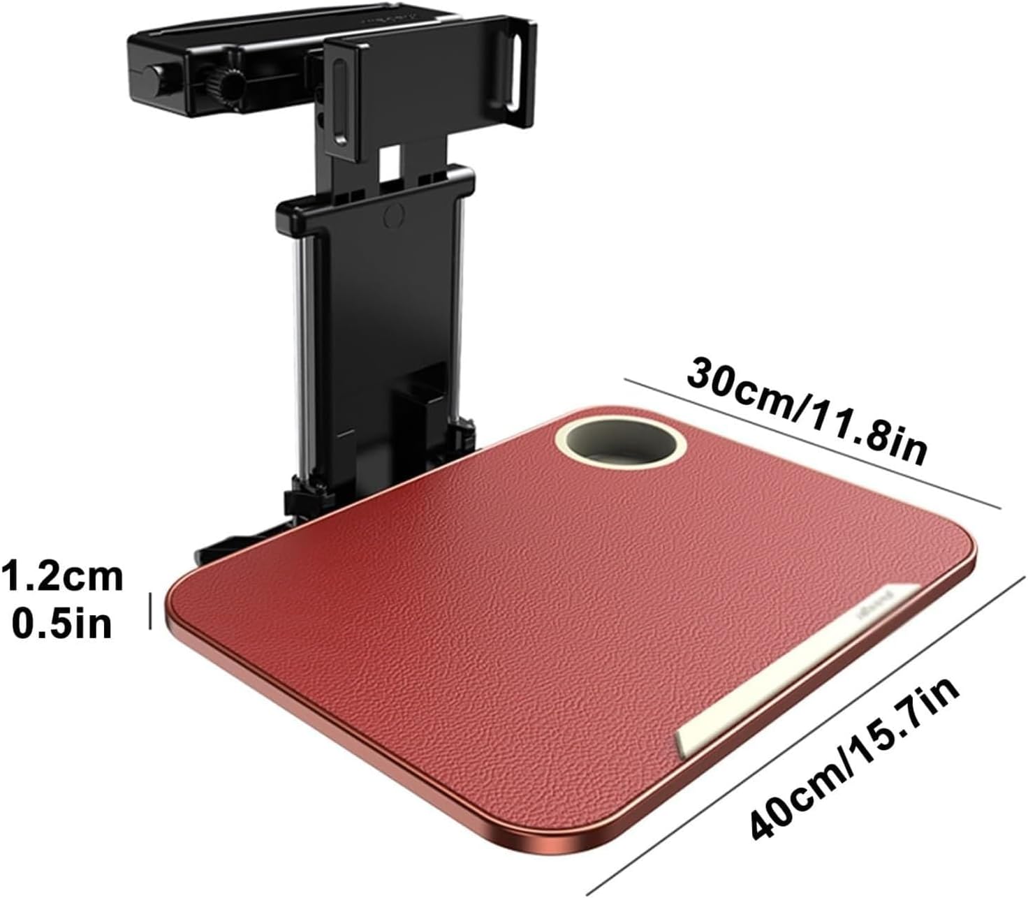 RV Table, Foldable Car Seat Tray Table, Multifunctional Adjustable Folding Car Table Travel Tray, Car Seat Tray for Travel, Back Seat Headrest Tray(Red)