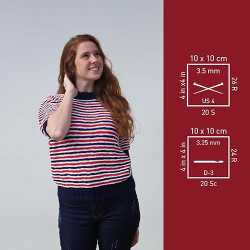 Miniatura 5 de Circulo Charme - Hilo de algodón para ganchillo y tejer, 100% algodón mercerizado, algodón virgen brasileño, hilo de ganchillo y tejido, color 1236,