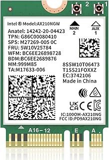 WiFi 6E Intel AX210 NGW WiFi Card with Bluetooth 5.3 WAP3 MU-MIMO 802.11AX Wi-Fi Module Tri-Band (2.4GHz/5GHz/6GHz) 5374Mbps Wireless Network Card for Laptop M.2 NGFF Windows 10/11(64 bit)