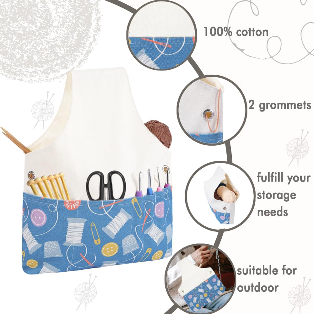 TOGETRUE Bolsa de hilo, bolsa de ganchillo para tejer, organizador de bolsas de almacenamiento de hilo ligero, bolsa de muñeca para tejer de viaje, bolsas de hilo para ganchillo, sostener hilo, agujas