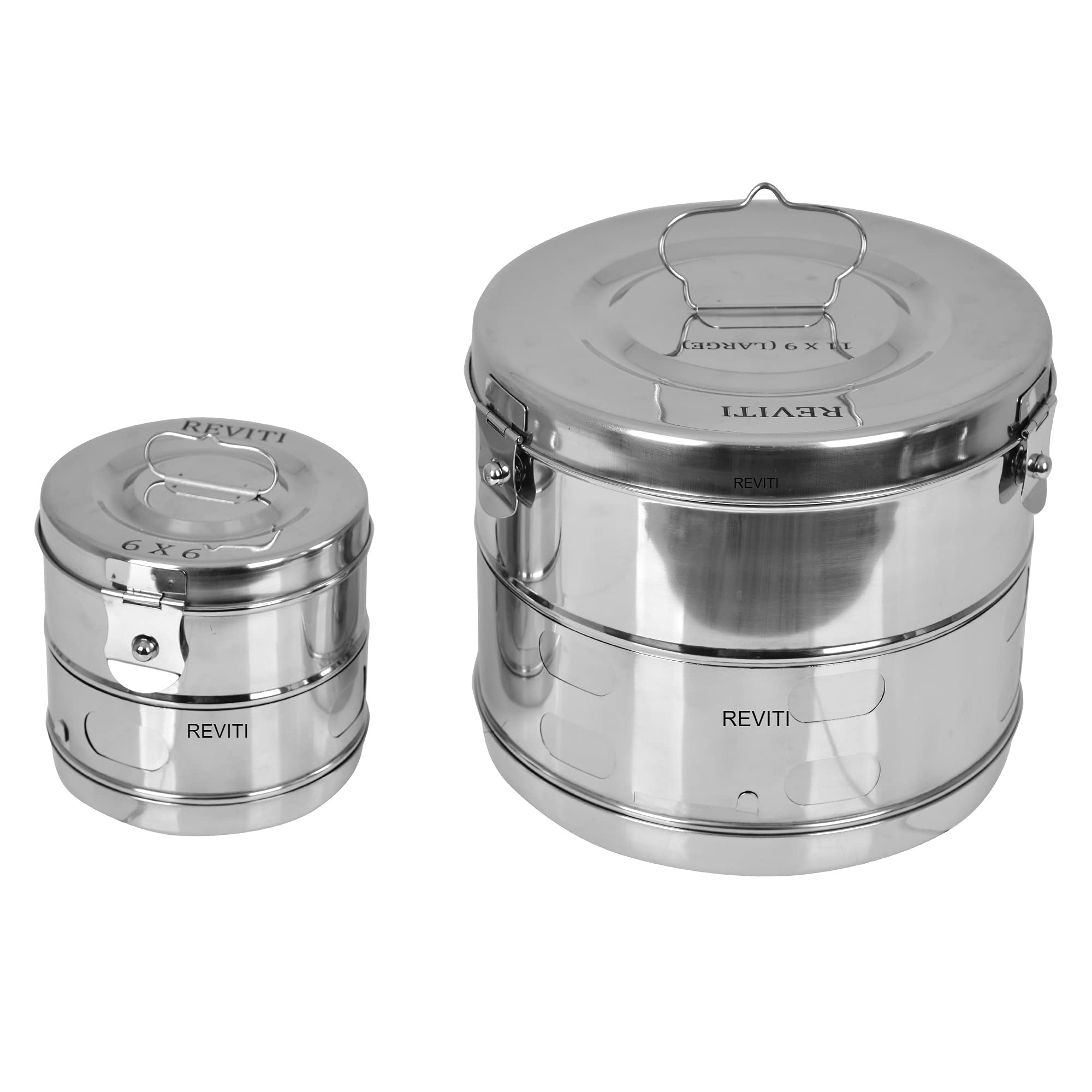 Reviti® by Hospiclub Dressing Drum/Autoclave Drum 11x9 and 6x6 Heavy Duty Stainless steel combo of 2 (B0978Z9GTL) Amazon Price History, Amazon Price Tracker