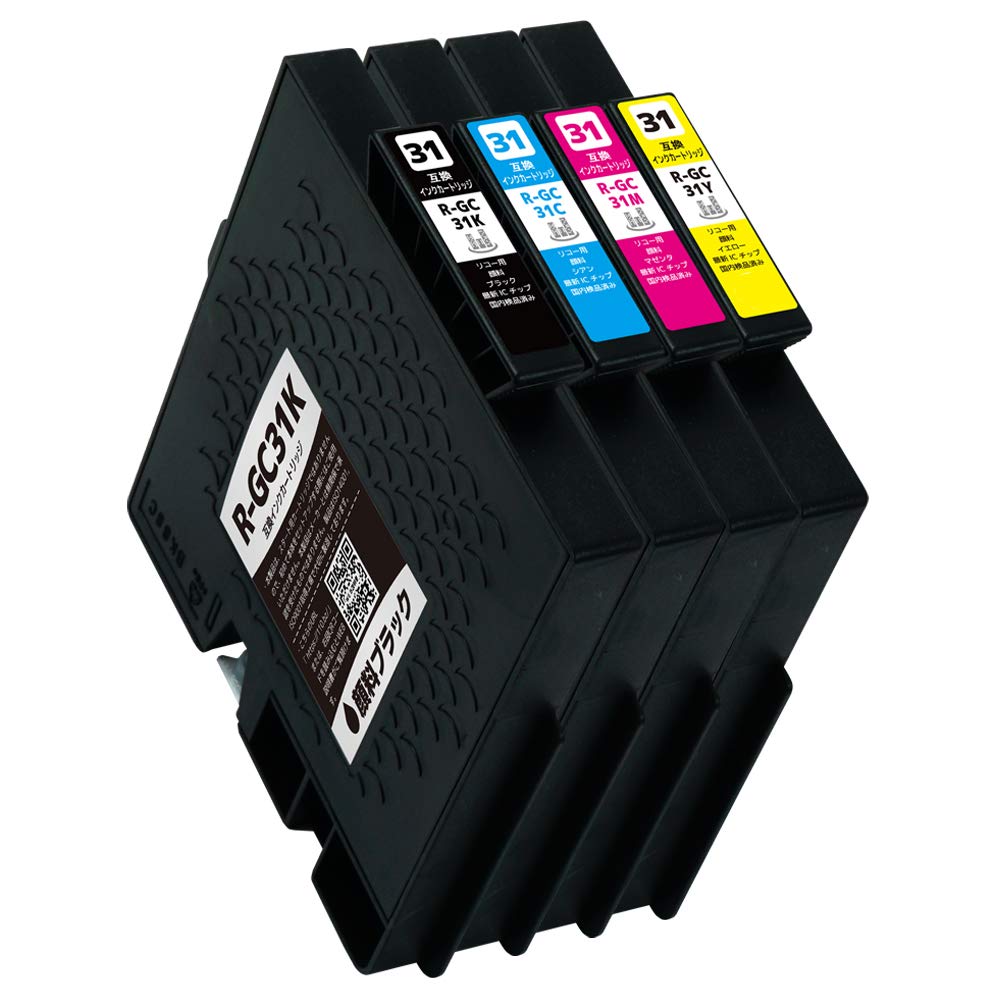 リコー GC 31　インクカートリッジ 4種セット　Lサイズ　使いかけ Amazon.co.jp: GC31 (BK/C/M/Y) 4本セット【顔料】 [RICOH]リコー 新