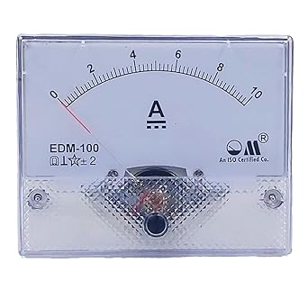 Om Meters EDM-100 Rectangular Moving Coil Analog Panel Meter 0-10A DC Ammeter (100mm*80mm) Flush type