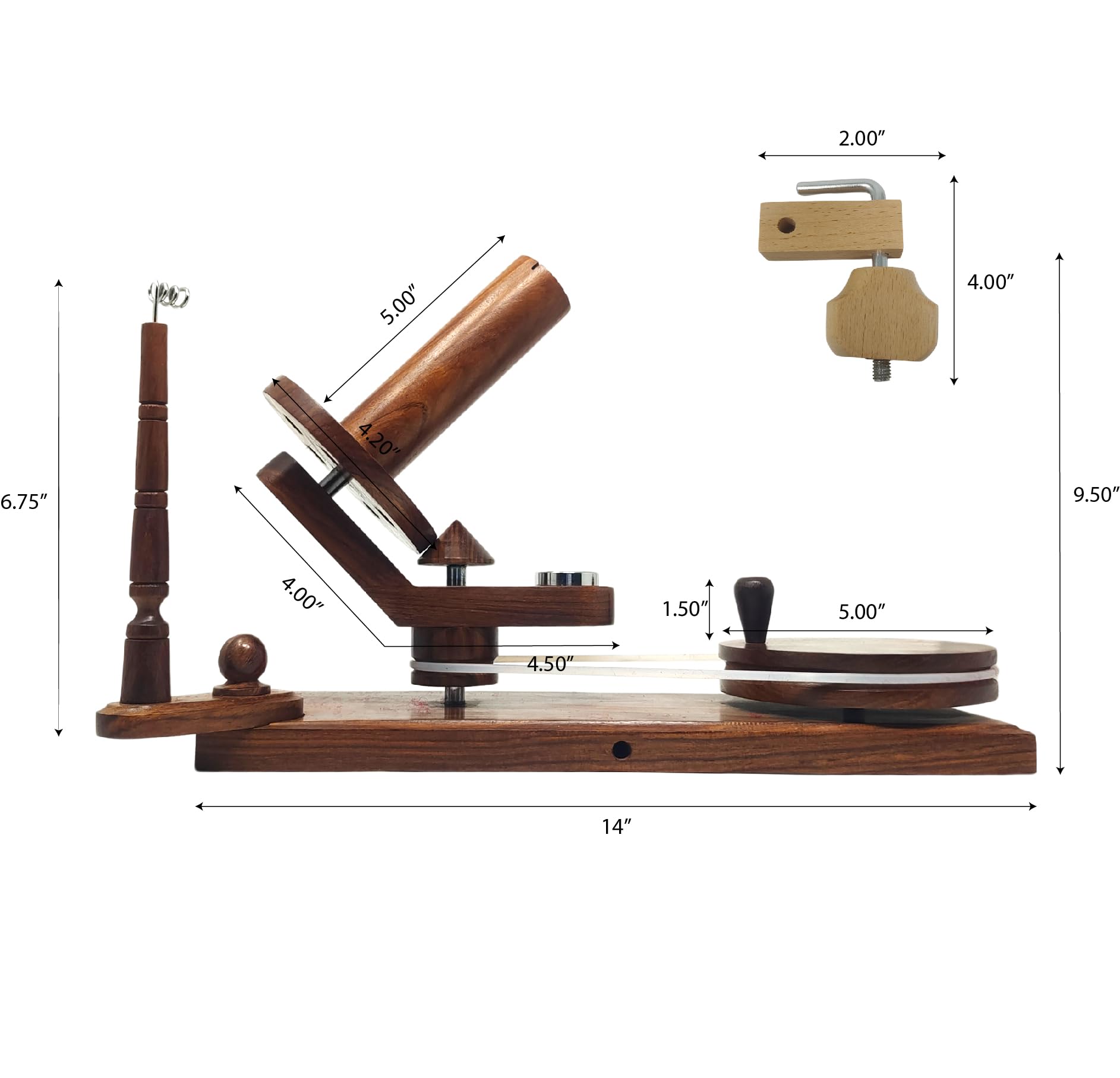 Handbetriebener Premium-Garnknäuelwickler aus Holz für Strick- und Häkelbegeisterte, müheloses Bastelwerkzeug für Garnliebhaber (natürliches Rosenholz)