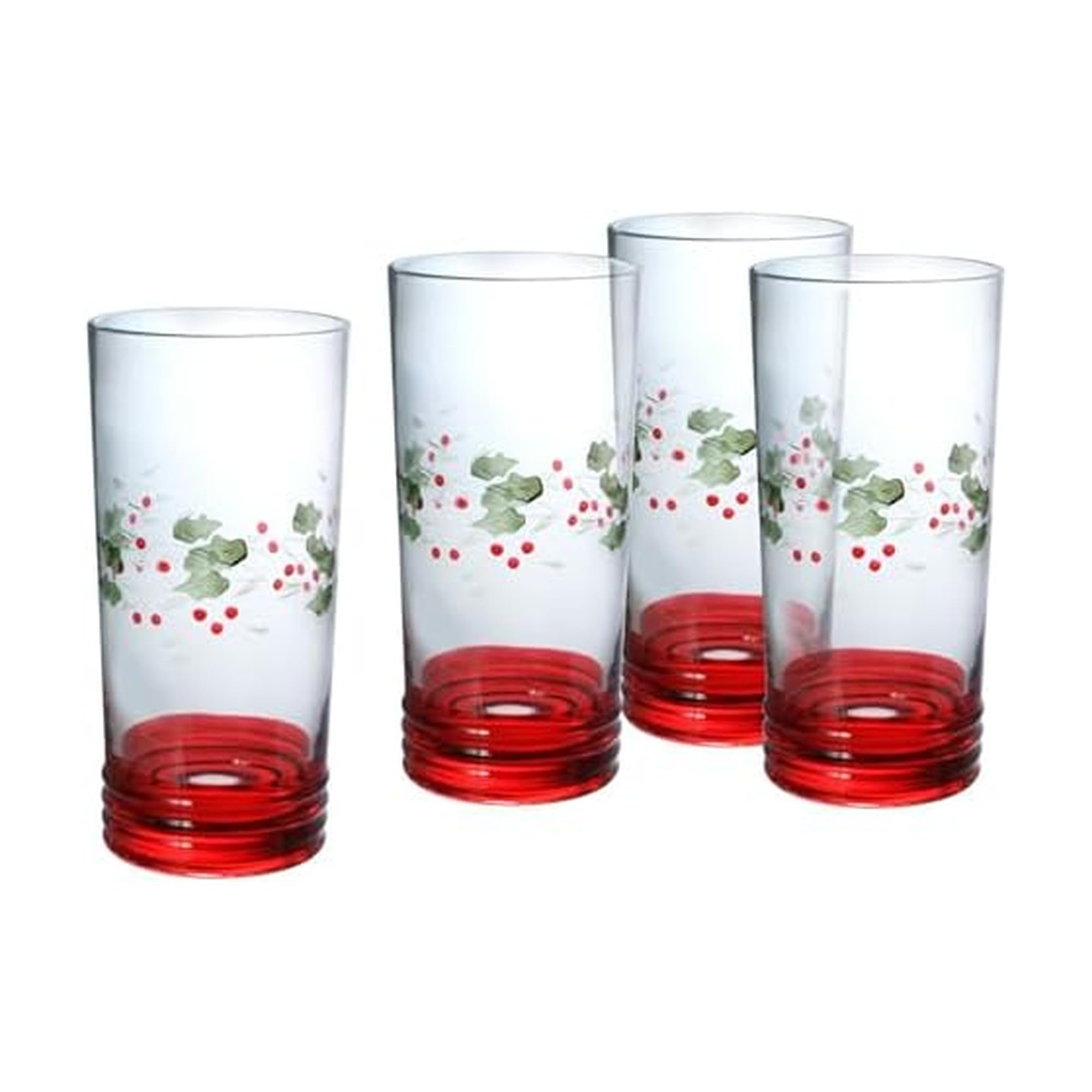 Pfaltzgraff 109G0200 Winterberry Wine Goblets, Glass, Multicolor