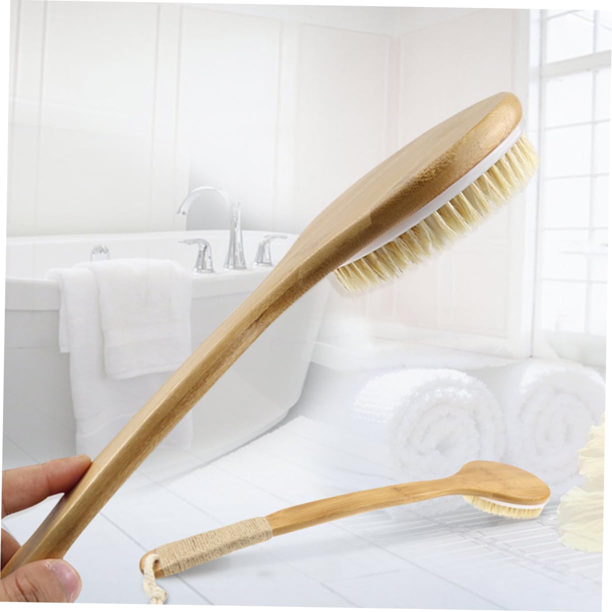 VALICLUD 1pc Long Handle Back Scrubber with Soft Bristles Slip Bath Brush for Deep Cleansing Exfoliation Body Massage Tool for Men Women Shower