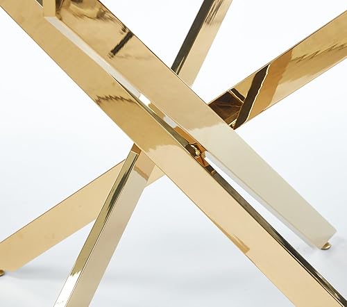 Miniatura 192 de Mesa de comedor de cristal de 51 pulgadas para 4, mesa de comedor rectangular contemporánea con parte superior de vidrio templado y patas de acero