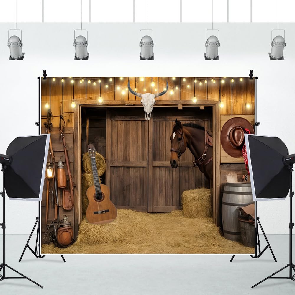 2,4 x 1,8 m sfondo rustico occidentale per feste cowboy occidentali decorazione per feste in legno fienile casa sfondo foto per decorazioni rodeo selvaggio West, forniture per feste di