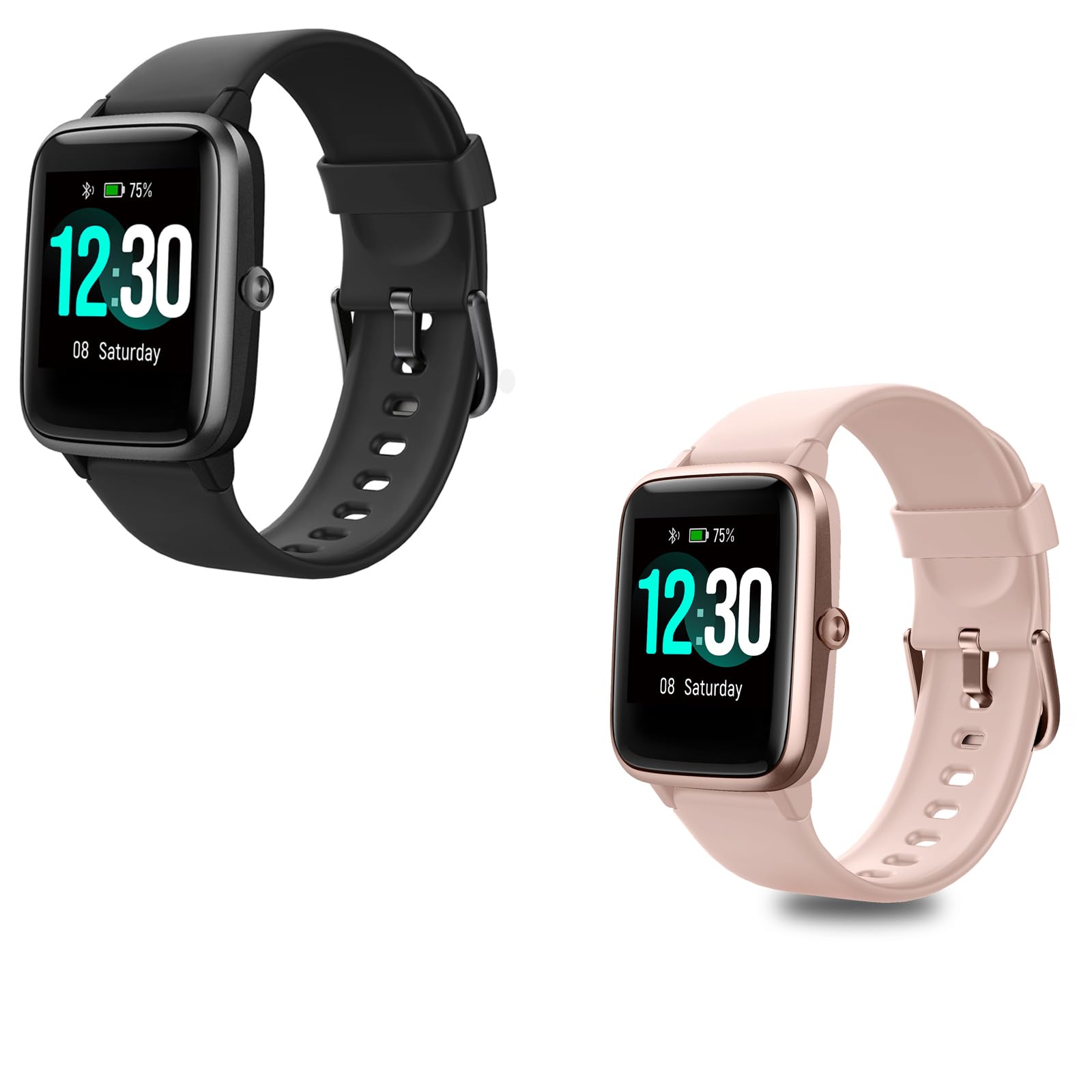 Smart Watch 1.8" Touchscreen Fitness Tracker Watches Blood Oxygen Heart Rate Monitor,Calls,Alexa Built-in, Sleep Calorie Step Counter Waterproof Activity Trackers for Android iPhone