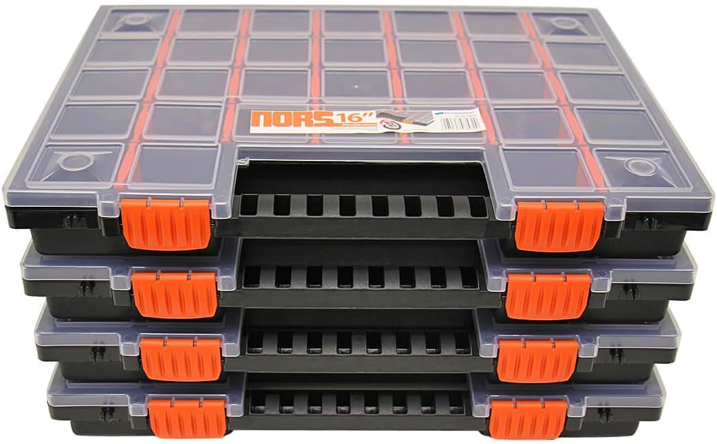 Assortment Box Assortment Case Sorting Box Small Parts Storage with Compartments Can Be Individually Arranged Organiser in Set of 4 Approx. 399 x 303 x 50 mm