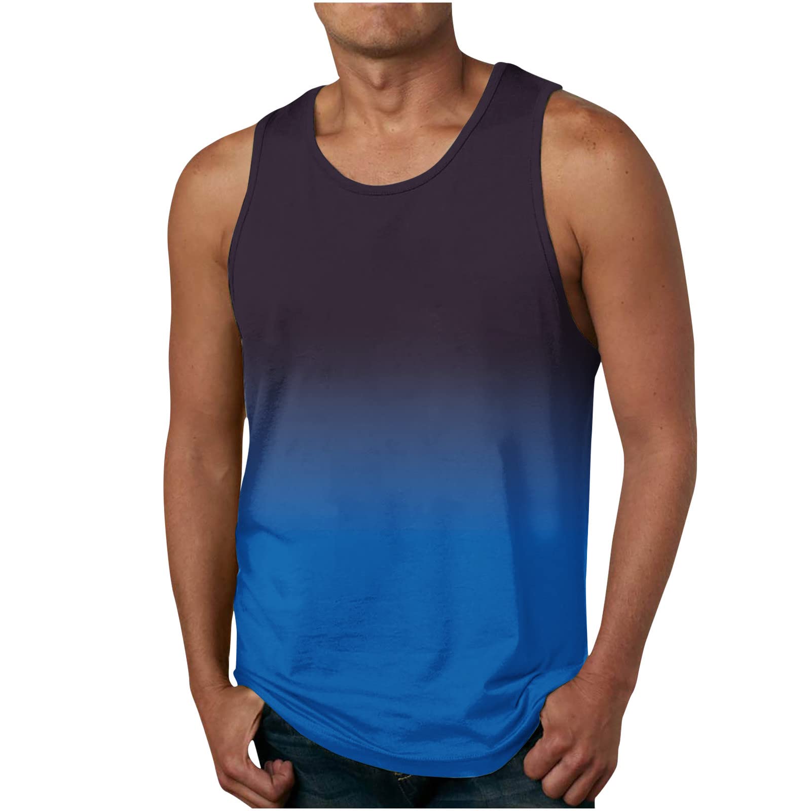 NUSGEAR 2023 Camisetas de Tirantes Hombre,Verano Moda Camiseta sin Mangas Diario Casual Deporte Gym Original Impresión Chandal Hombre Playa Tank Top Chaleco T-Shirt básica tee Talla Grande