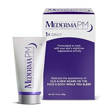 Mederma PM Intensive Overnight Scar Cream - Works with Skins Nighttime Regenerative Activity - Once-Nightly Application is Clinically Shown to Make Scars Smaller & Less Visible - 1 Ounce, Beige 302591302106